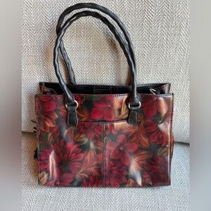 Floral Red and Black Women's Bag